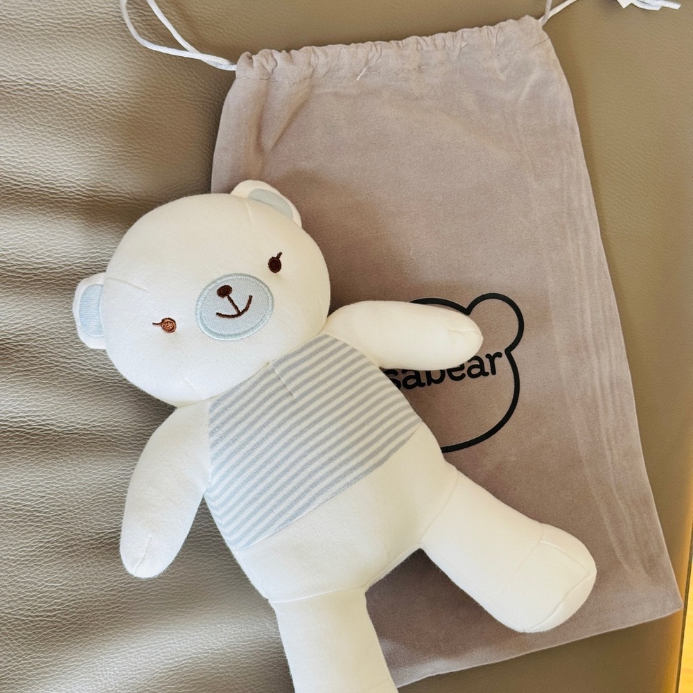 NWT White and Blue Plush Teddy Bear
